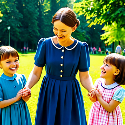 Home 17 **
A professional animated scene of Kongsuni, fully clothed in a cute, modest dress, playing with a group of Polish children in a sunny park in Warsaw. The children are all smiling and laughing. In the background, there are colorful flowers and trees. Safe for work, appropriate content, professional, family-friendly, perfect anatomy, correct proportions, well-formed hands, proper finger count, natural body proportions.
**